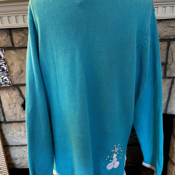 VTG Working Lights Quacker Factory Christmas Sweater Size L - Picture 8 of 9